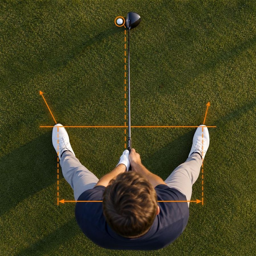 Top-down stance width guide
