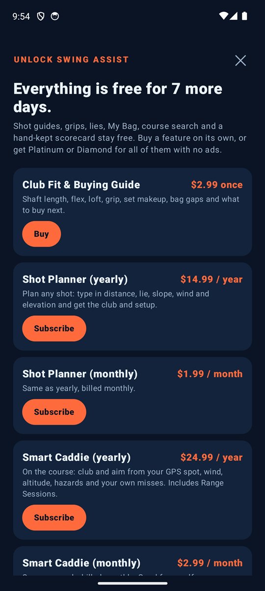 Plans and pricing in the app